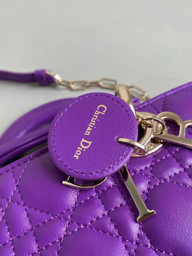 DIOR SMALL LADY D-JOY BAG Cannage Lambskin M0613ON Purple