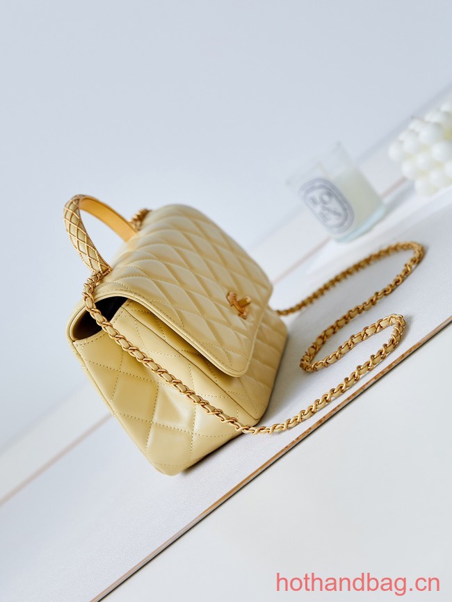 Chanel SMALL FLAP BAG WITH TOP HANDLE AS4232 yellow