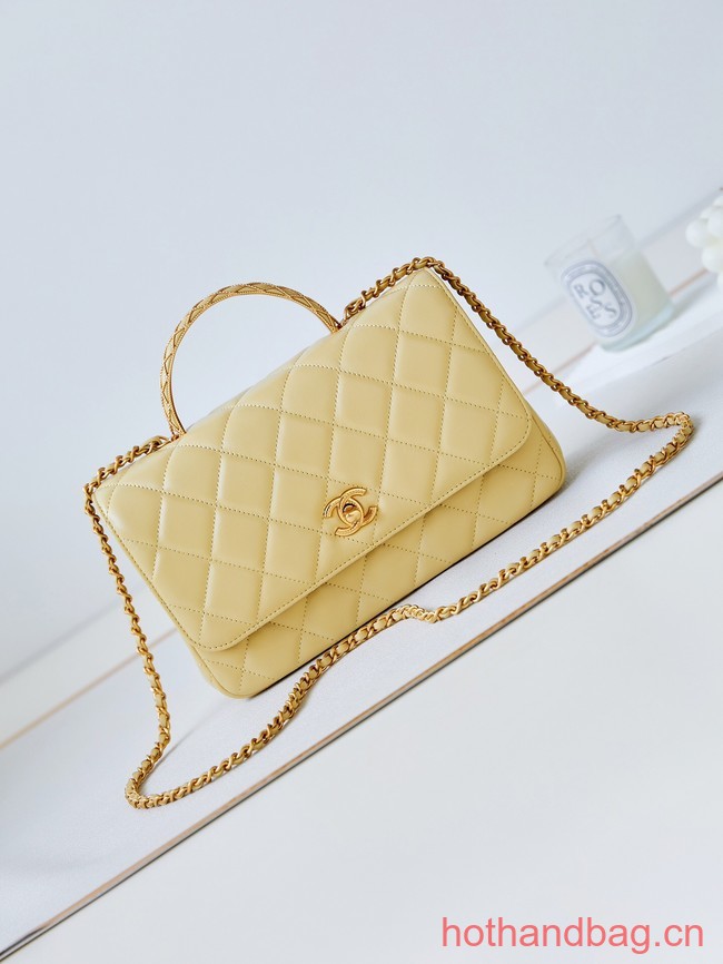 Chanel SMALL FLAP BAG WITH TOP HANDLE AS4232 yellow