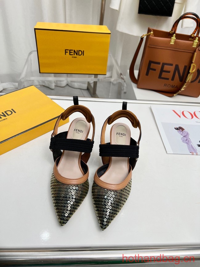 Fendi Colibri mesh high-heeled slingbacks 93615-4