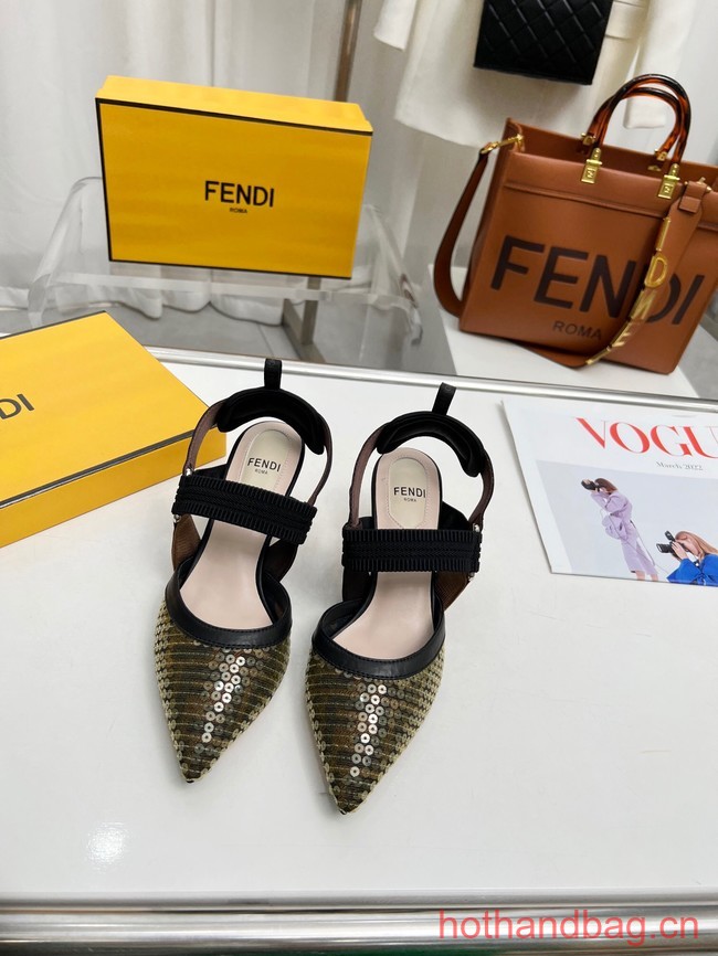 Fendi Colibri mesh high-heeled slingbacks 93615-5