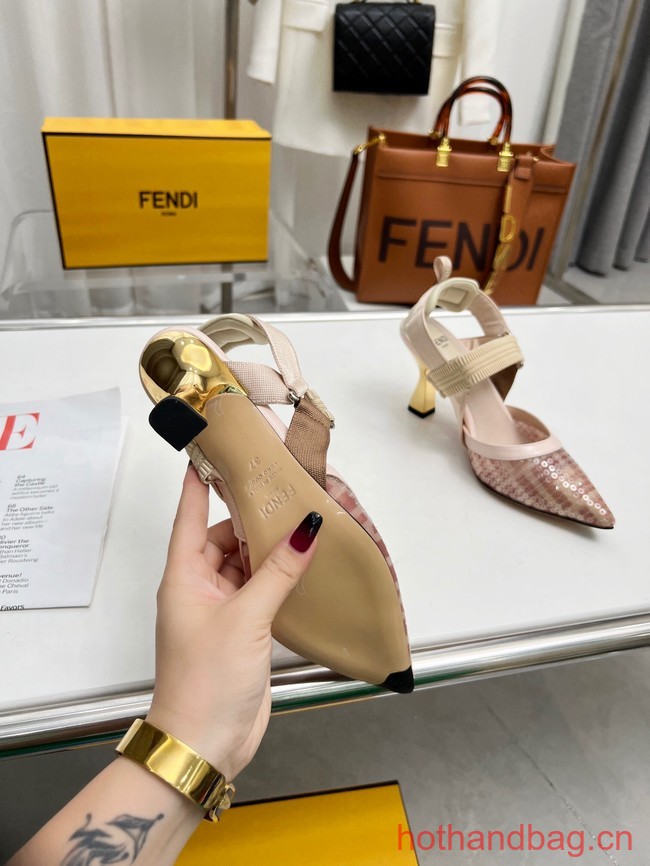 Fendi Colibri mesh high-heeled slingbacks 93616-2