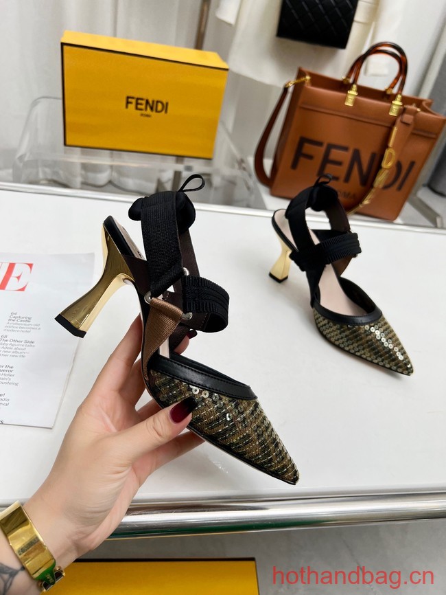 Fendi Colibri mesh high-heeled slingbacks 93616-5