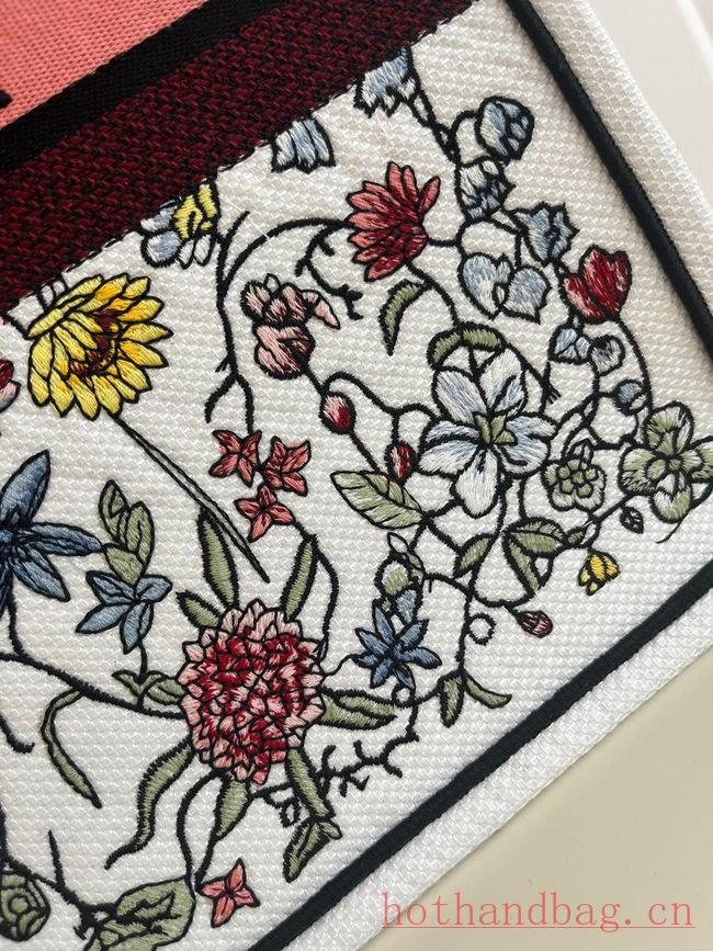 LARGE DIOR BOOK TOTE White Multicolor Florilegio Embroidery M1286ZEMF