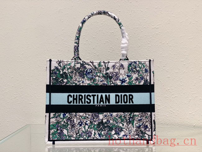 MEDIUM DIOR BOOK TOTE  Multicolor Florilegio Embroidery M1296ZEMF-3