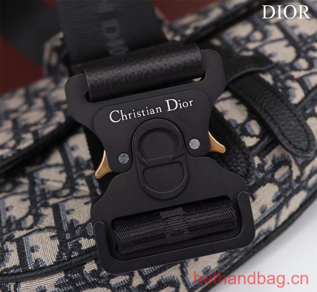 Dior Essentials SADDLE BAG Beige and Black Dior Oblique Jacquard 1ADPO093