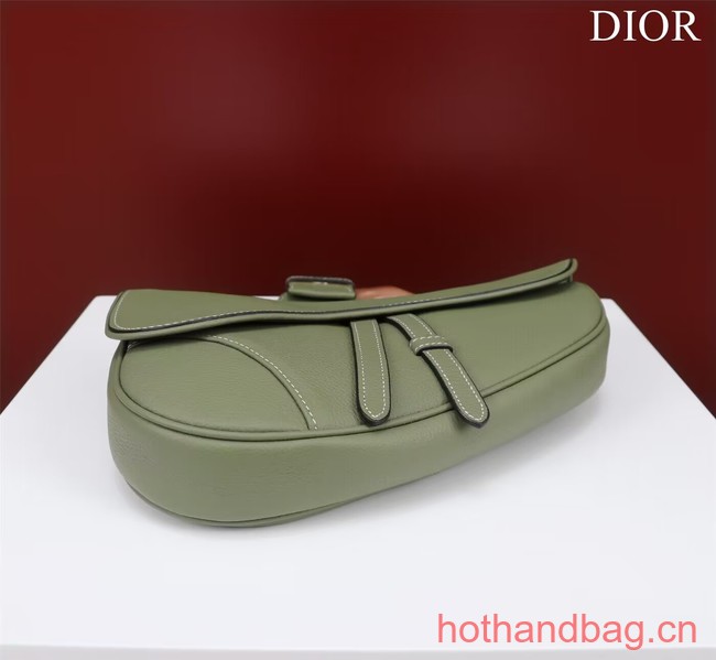 Dior Essentials SADDLE BAG Grained Calfskin 1ADPO093f-1 green