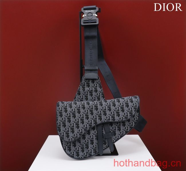 Dior Essentials SADDLE BAG Oblique Jacquard 1ADPO093 dark blue