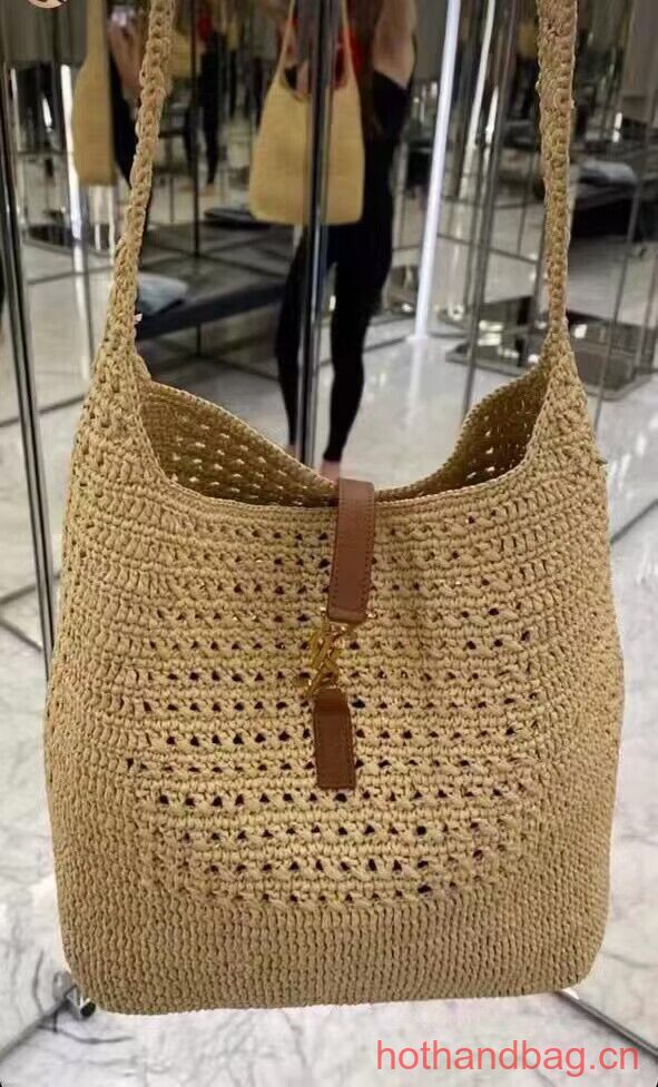 SAINT LAURENT Crochet tote bag Y990941 apricot