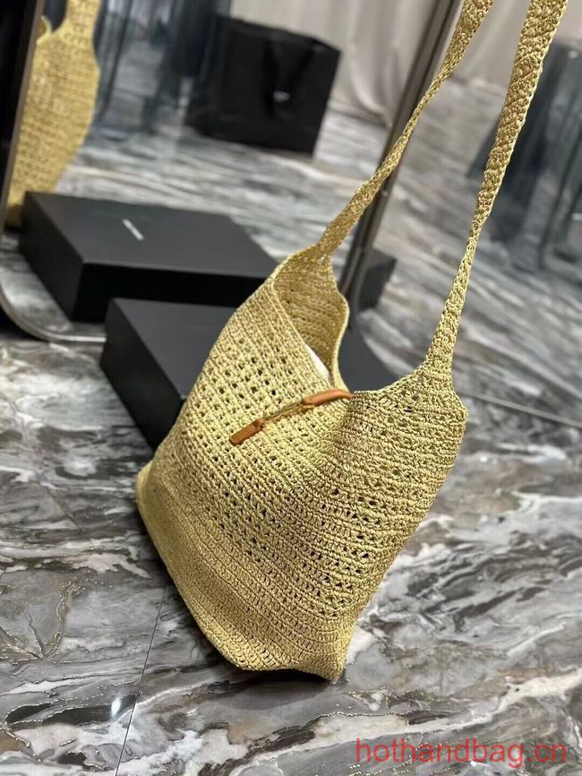 SAINT LAURENT Crochet tote bag Y990941 apricot