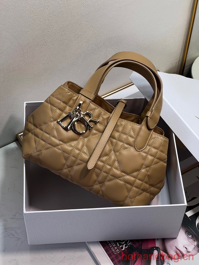 SMALL DIOR TOUJOURS BAG Tan Macrocannage Calfskin M2822O