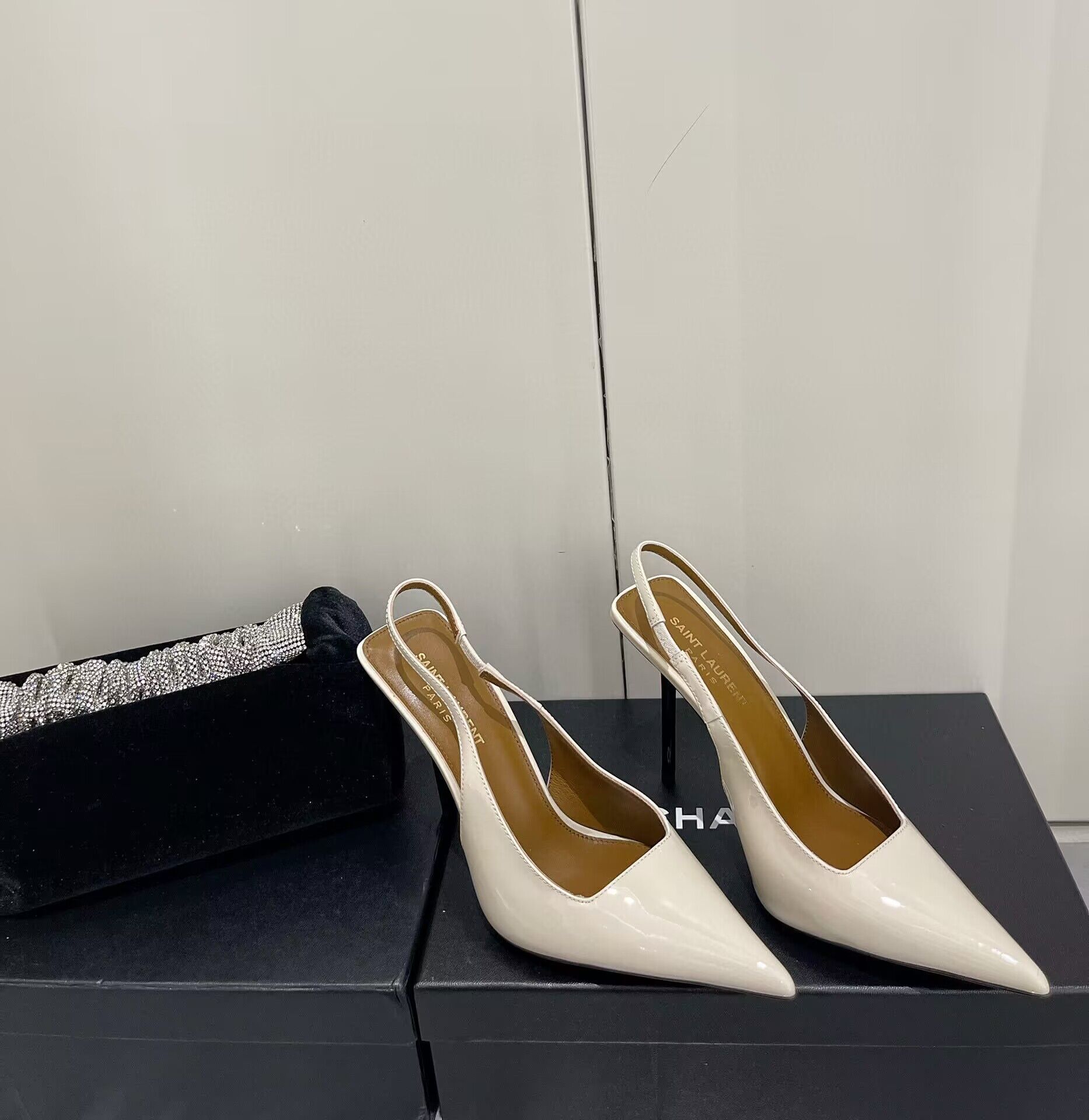 Saint Laurent Shoes heel height 10CM 63301 Cream