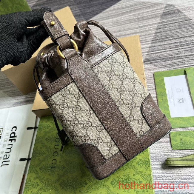 GUCCI OPHIDIA GG BUCKET BAG 752583 brown