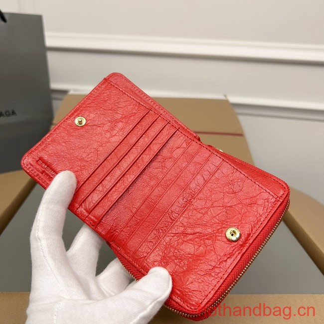 Balenciaga WOMENS LE CAGOLE MINI WALLET 71523 red