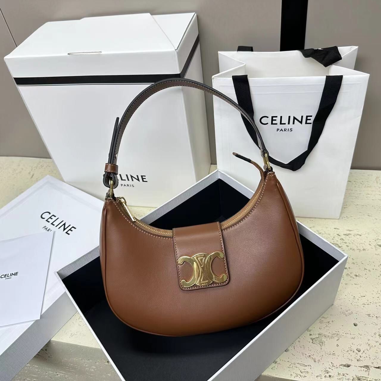 Celine AVA BAG IN SMOOTH CALFSKIN VINTAGE 114493 Brown