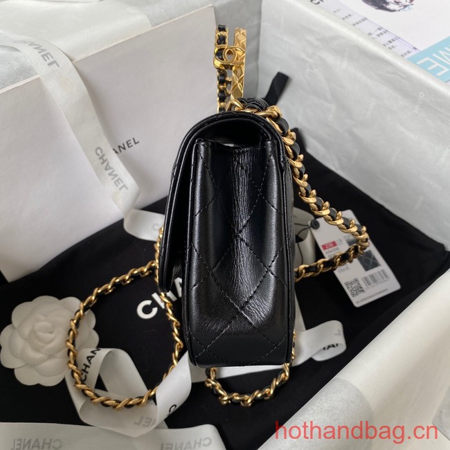 Chanel SMALL FLAP BAG WITH TOP HANDLE AS4306 black