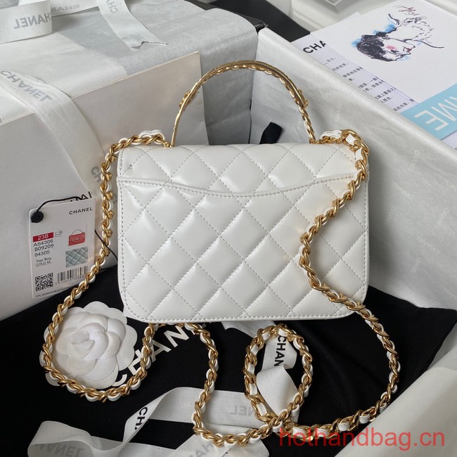 Chanel SMALL FLAP BAG WITH TOP HANDLE AS4306 white