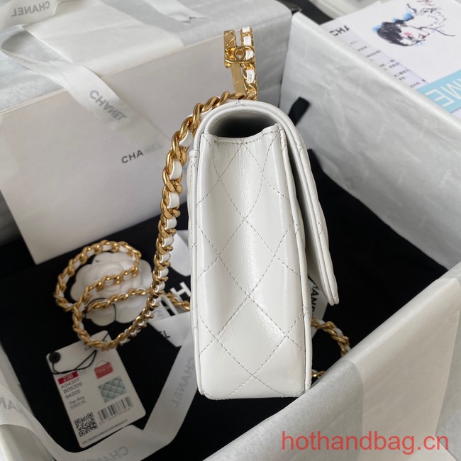 Chanel SMALL FLAP BAG WITH TOP HANDLE AS4307 white