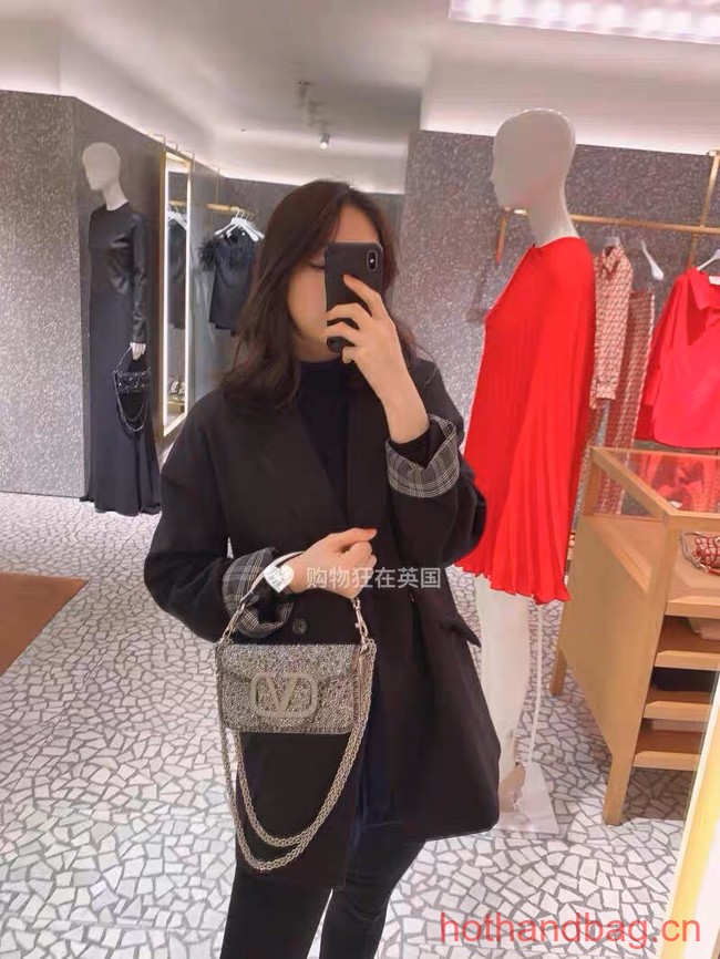 VALENTINO V-logo MINI LOCO bag 5032C Silver