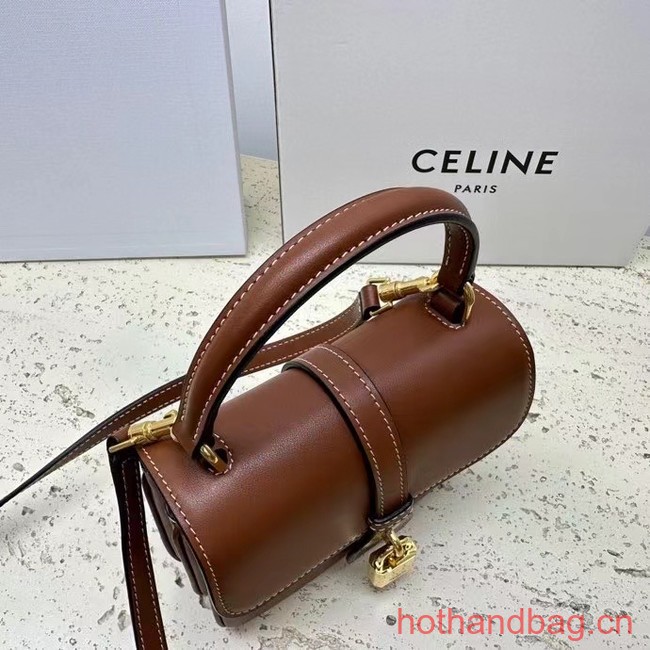 Celine TEEN BESACE TRIOMPHE IN SHINY CALFSKIN 100343 brown 