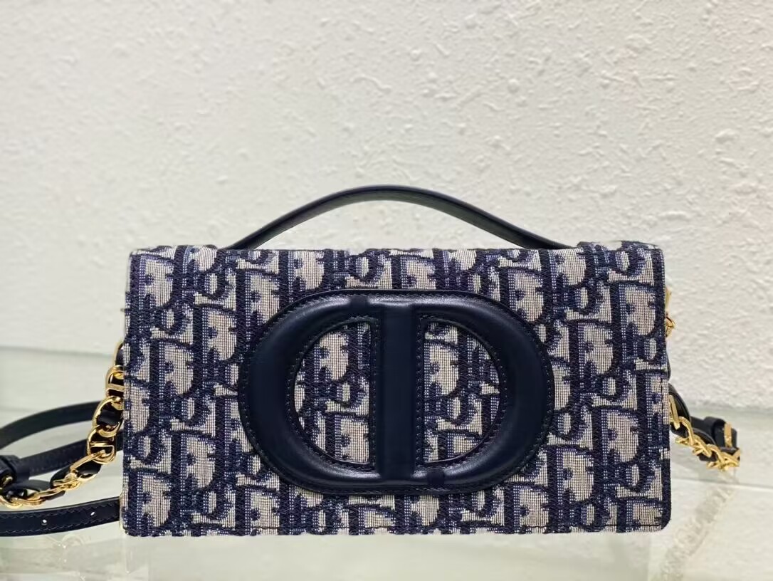 Dior CD SIGNATURE MINI BAG Blue Oblique Jacquard S2209U