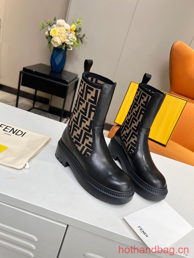 Fendi graphy leather biker boots 93705-1