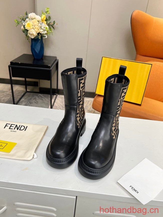 Fendi graphy leather biker boots 93705-2