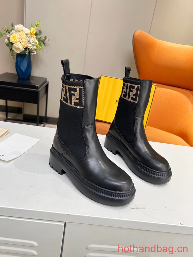 Fendi graphy leather biker boots 93705-2