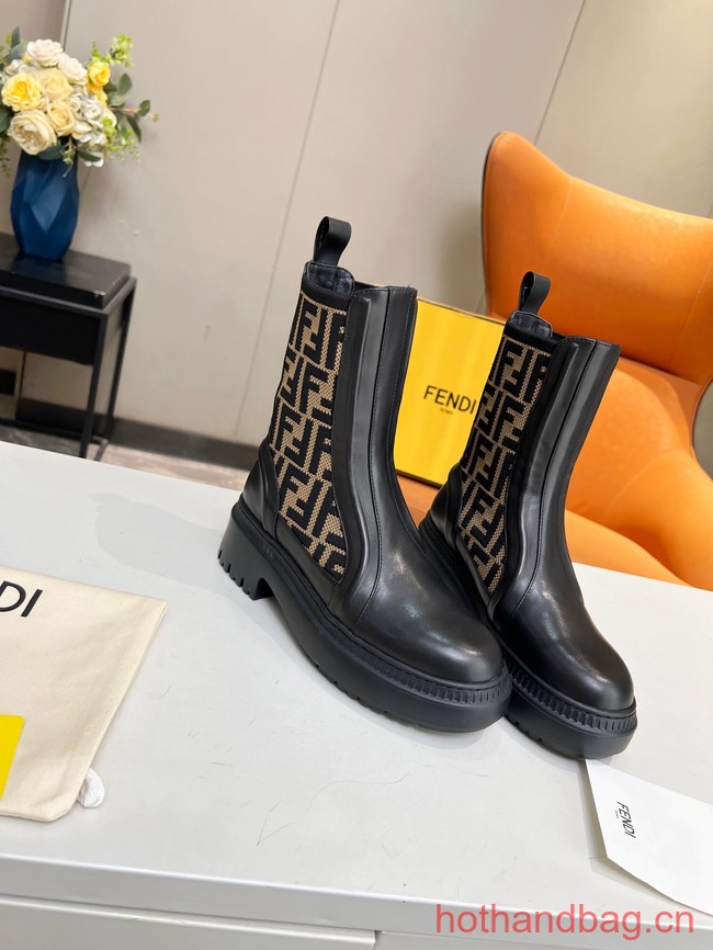 Fendi graphy leather biker boots 93705-4