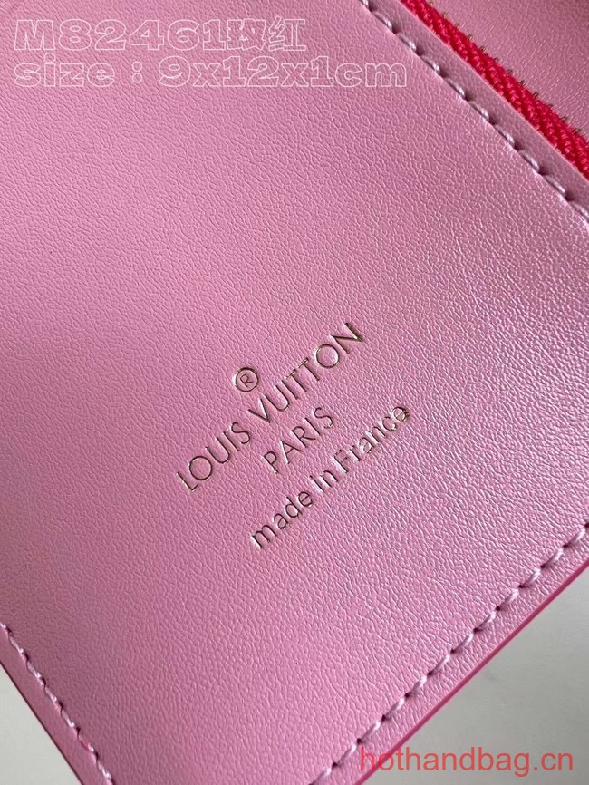 Louis Vuitton Vertical Compact Wallet M82461 Dragon Fruit Pink