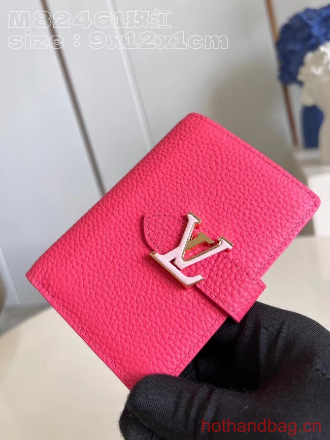 Louis Vuitton Vertical Compact Wallet M82461 Dragon Fruit Pink