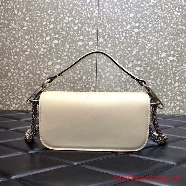 VALENTINO GARAVANI MINI LOCO Calf leather Shoulder Bag 1W2B0K white