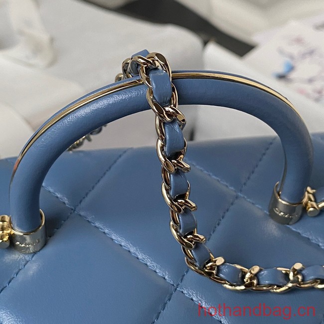 Chanel SMALL FLAP BAG WITH TOP HANDLE AS4469 blue