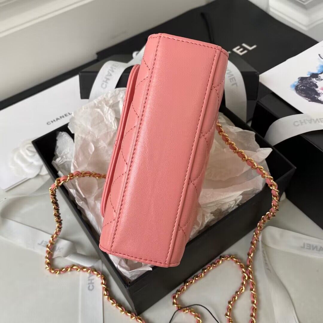 CHANEL 22B Kelly Pearl Top Handle Bag AP3513 Pink