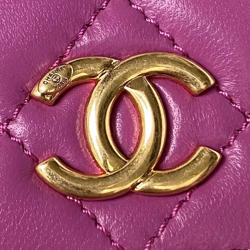 CHANEL 22B Kelly Pearl Top Handle Bag AP3513 Purple