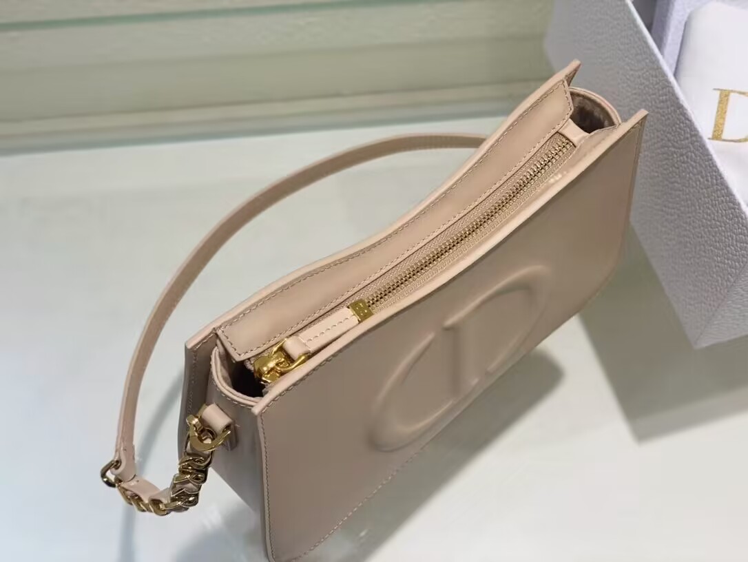 Dior CD SIGNATURE MINI BAG Beige Calfskin with Embossed CD Signature C02229A