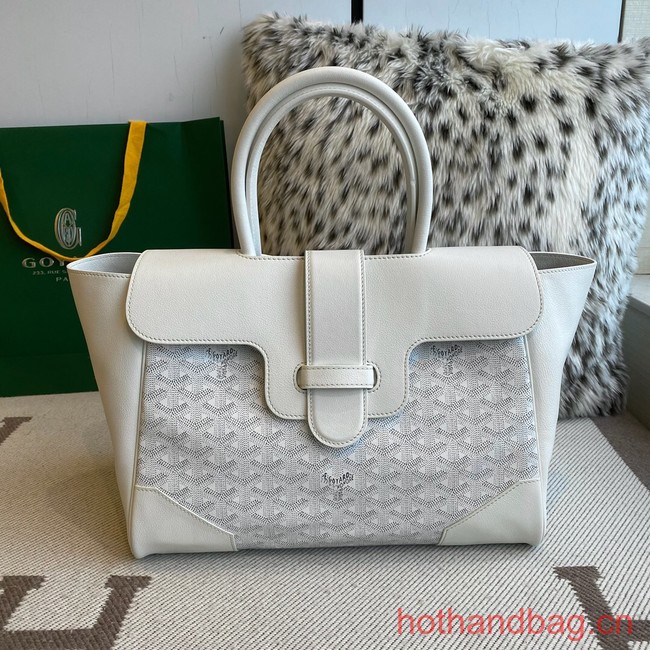 Goyard Calfskin Leather Tote Bag 20300 white