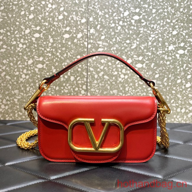 VALENTINO GARAVANI MINI LOCO Calf leather Shoulder Bag 1W2B0K red