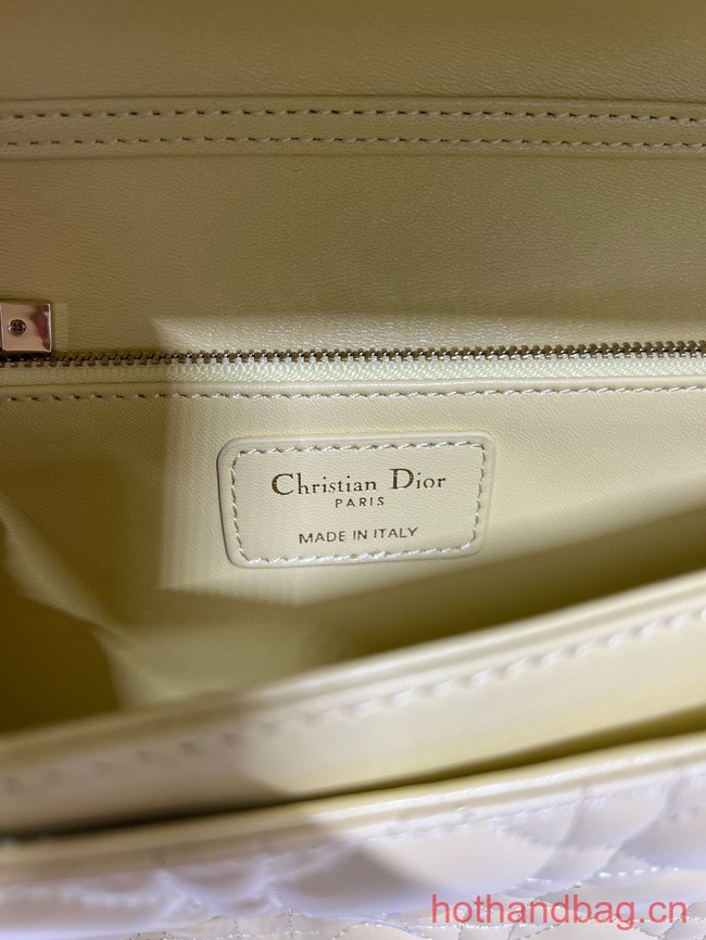 MISS DIOR TOP HANDLE BAG Pastel Yellow Cannage Lambskin M0997ON