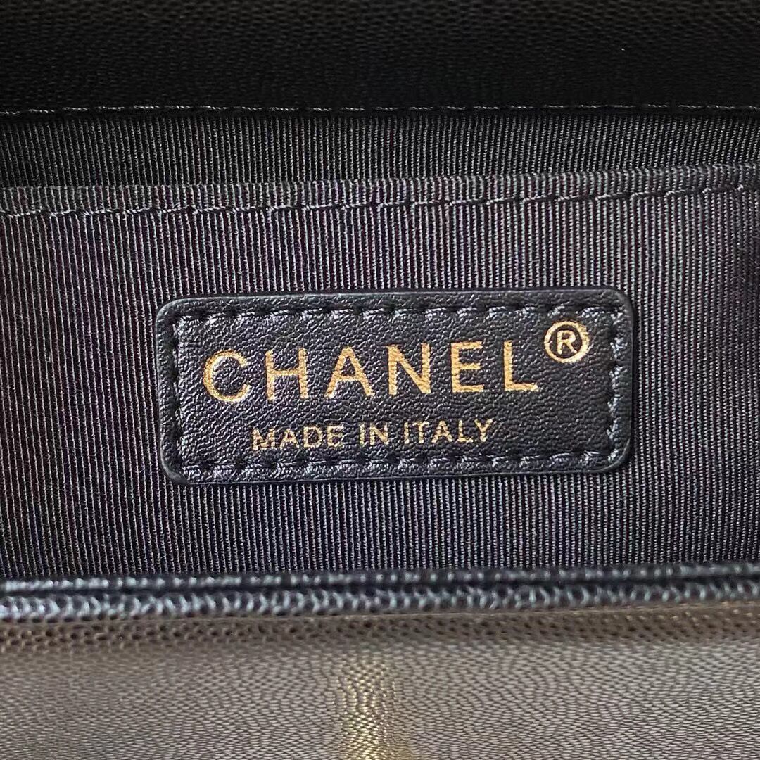 Chanel Le Boy 23 Flap Bag Original Caviar Leather A94805 Black & Gold-Tone