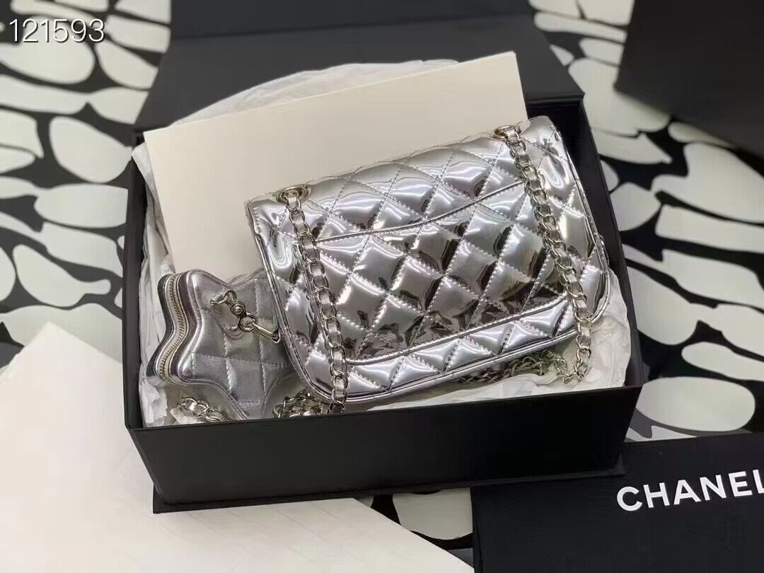 Chanel Mini Flap Bag & Star Coin Bag AS4646 Silver