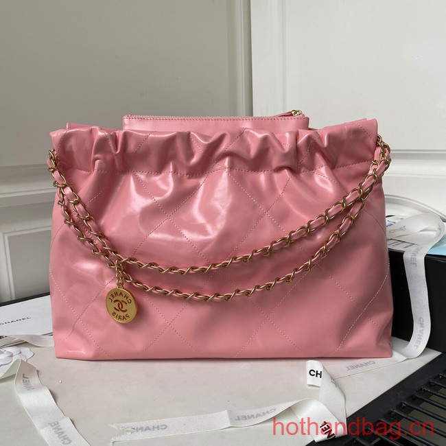 CHANEL 22 HANDBAG Calfskin & Gold-Tone Metal AS3261 pink