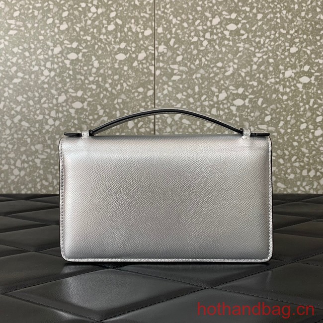 VALENTINO grain calfskin leather bag 0688 Silver