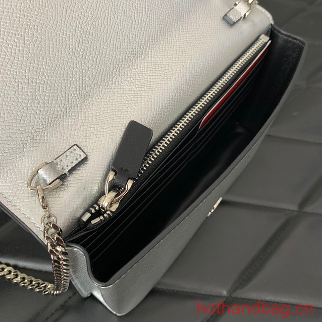 VALENTINO grain calfskin leather bag 0688 Silver