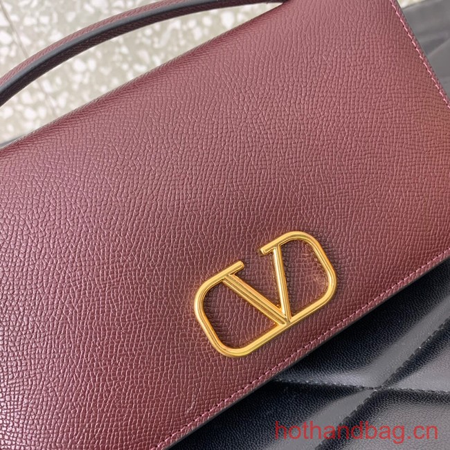 VALENTINO grain calfskin leather bag 0688 Wine