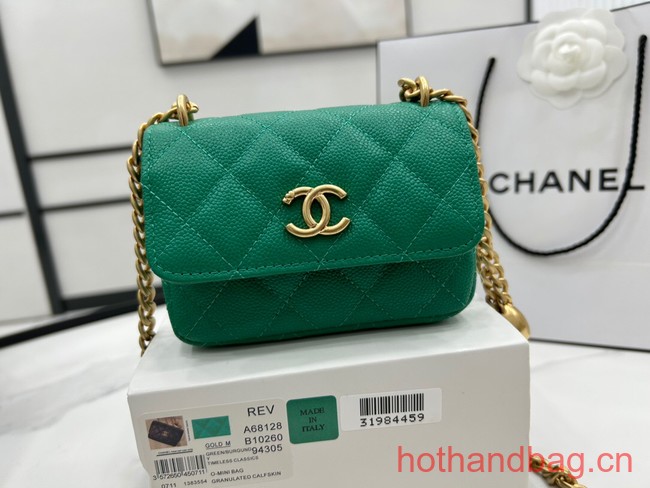 Chanel NANO CLUTCH WITH CHAIN A68128 green