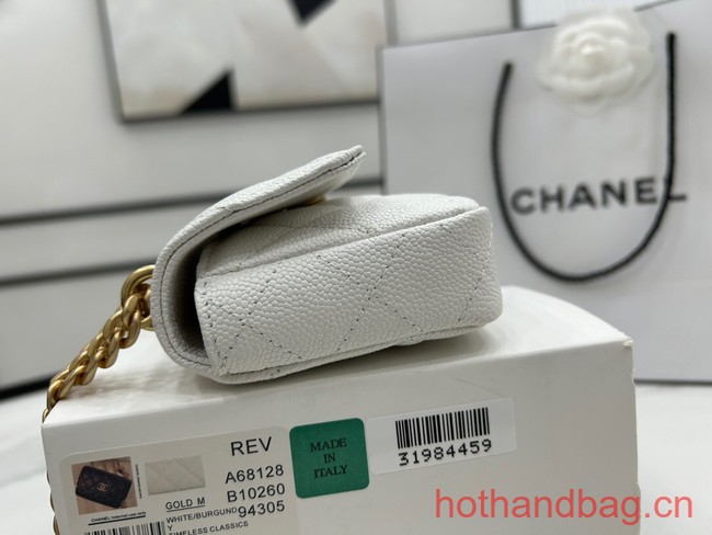 Chanel NANO CLUTCH WITH CHAIN A68128 white