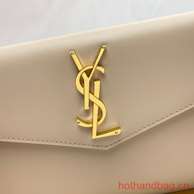 SAINT LAURENT UPTOWN POUCH IN SMOOTH LEATHER 565739 DARK BEIGE