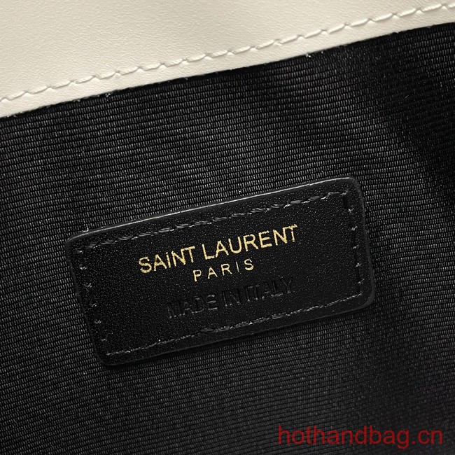 SAINT LAURENT UPTOWN POUCH IN GRAIN LEATHER 565739 WHITE