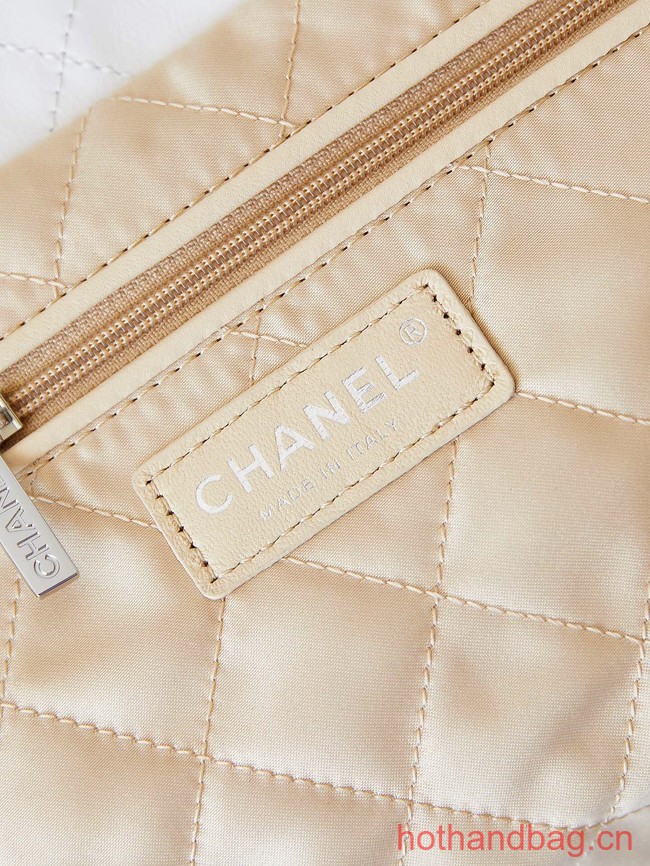 CHANEL 22 HANDBAG Shiny Calfskin AS3261 white